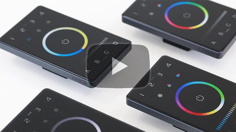 Promotional video for a DMX and Bluetooth programmable touch panel wall mount.